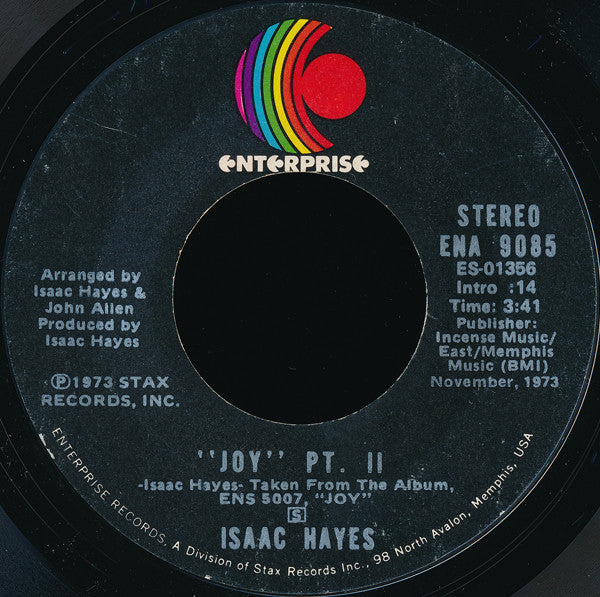 Isaac Hayes : Joy (7", Single, Styrene, Ter)