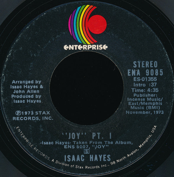 Isaac Hayes : Joy (7", Single, Styrene, Ter)