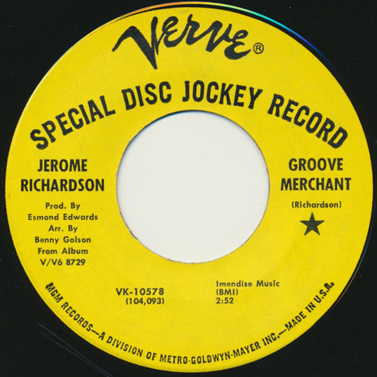 Jerome Richardson : Groove Merchant  (7", Single, Promo)