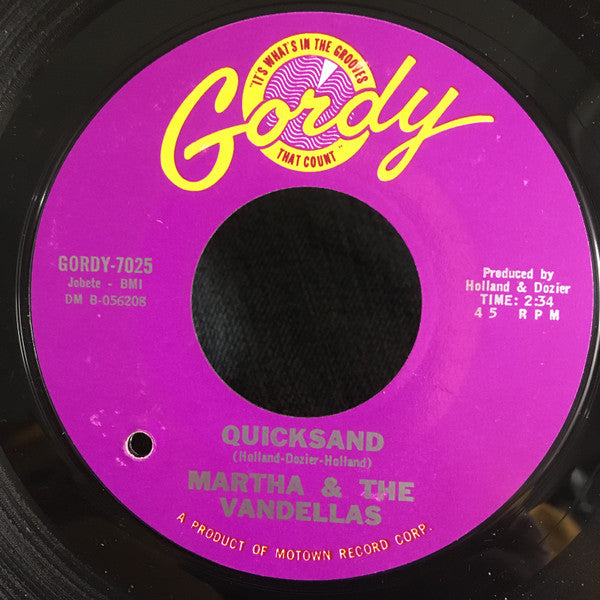 Martha Reeves & The Vandellas : Quicksand / Darling, I Hum Our Song (7", Single, Styrene)