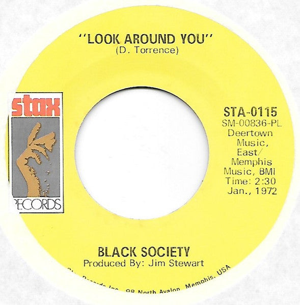 Black Society : Look Around You / Happy Human People (7", Single)