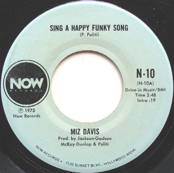 Miz Davis : Sing A Happy Funky Song (7", San)