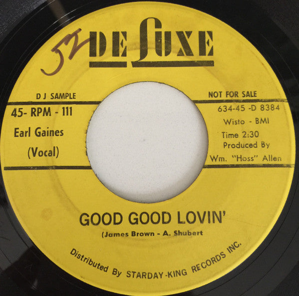 Earl Gaines : The Meaning Of A Sad Song / Good Good Lovin' (7", Single, Promo)