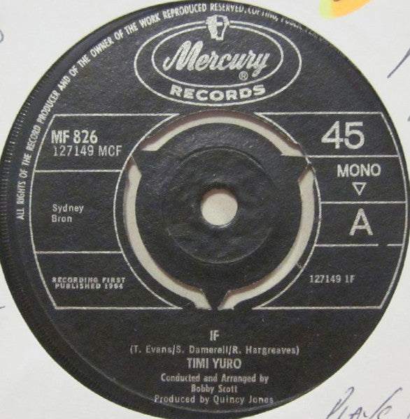 Timi Yuro : If (7", Single, Mono)