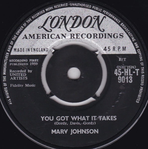 Marv Johnson : You Got What It Takes (7", Single, 4 P)