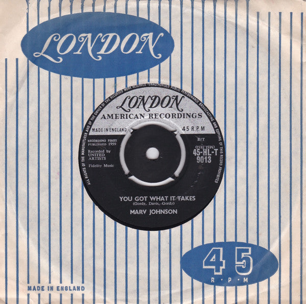 Marv Johnson : You Got What It Takes (7", Single, 4 P)