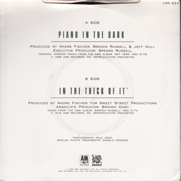 Brenda Russell (2) : Piano In The Dark (7", Single, Blu)
