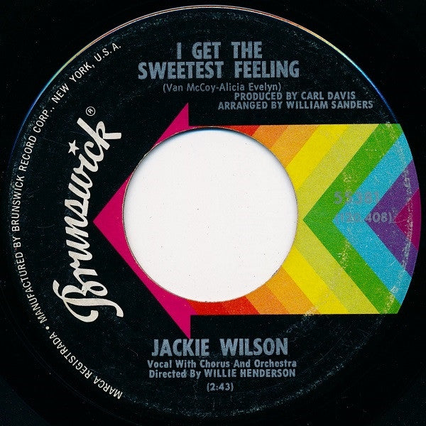 Jackie Wilson : I Get The Sweetest Feeling (7", Single, M/Print)