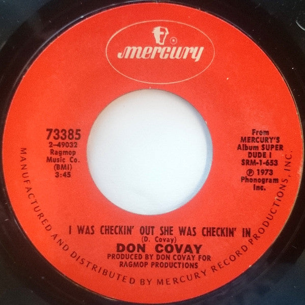 Don Covay : I Was Checkin' Out She Was Checkin' In / Money (That's What I Want) (7", Single, Styrene, Pit)