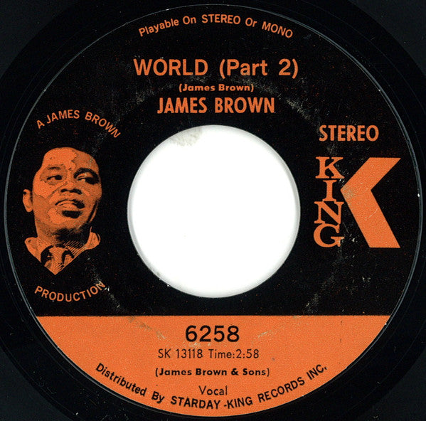 James Brown : World (7", Single, Roc)