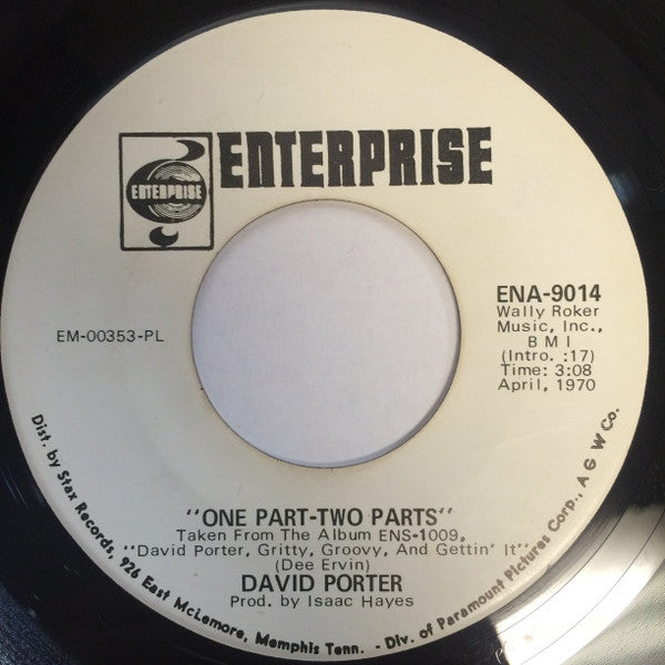 David Porter : Can't See You When I Want To (7", Single, Promo)