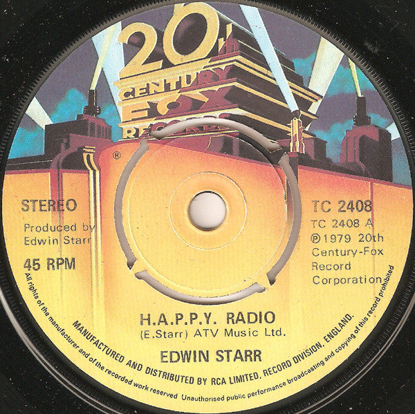 Edwin Starr : H.A.P.P.Y. Radio (7", Single)
