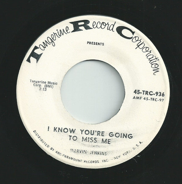 Marvin Jenkins : I Know You're Going To Miss Me / Love Devine (7", Single, Promo)