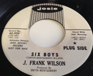 J. Frank Wilson : Six Boys (7", Single, Promo)