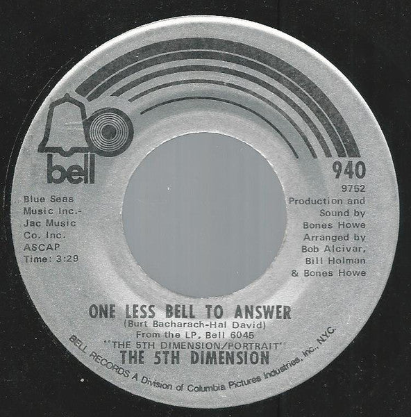 The Fifth Dimension : One Less Bell To Answer (7", Single, Ame)