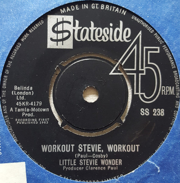 Little Stevie Wonder* : Workout Stevie, Workout / Monkey Talk (7", Single)