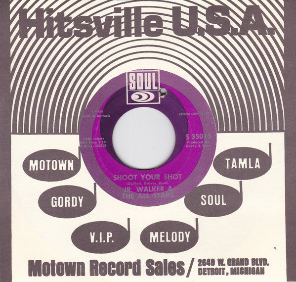 Junior Walker & The All Stars : Shoot Your Shot / (I'm A) Road Runner (7", RE)