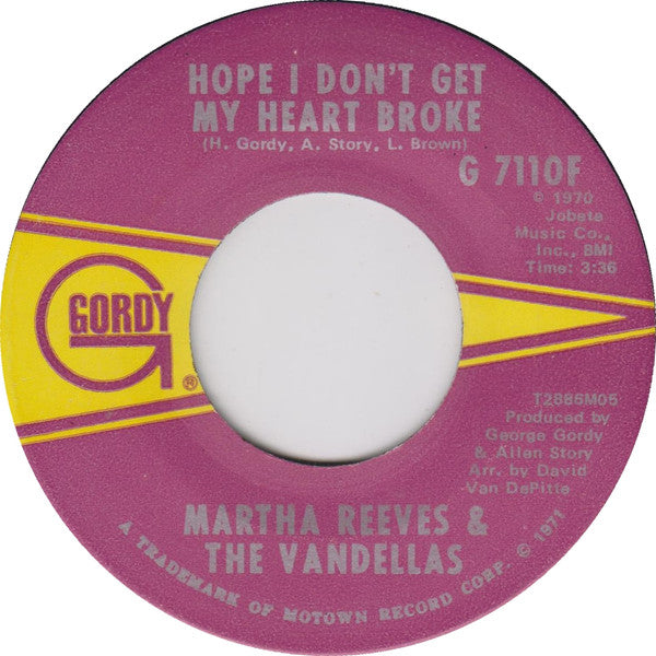 Martha Reeves & The Vandellas : Bless You (7", Single, ARP)