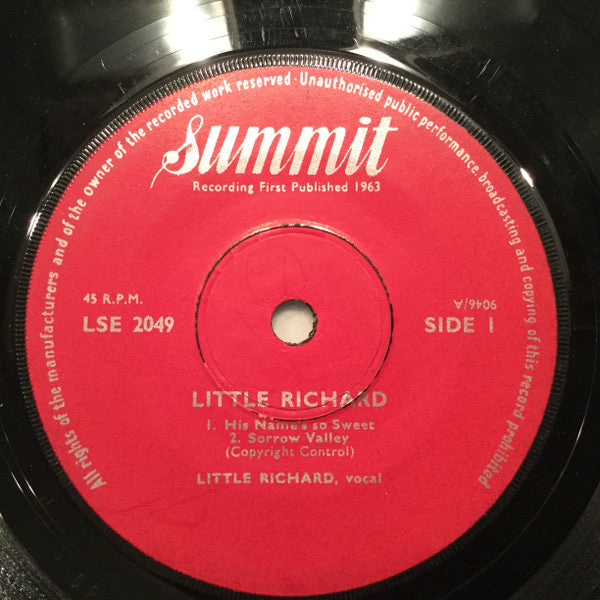 Little Richard : Little Richard Sings (7", EP, Mono)