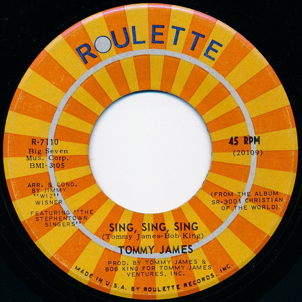 Tommy James : I'm Comin' Home / Sing, Sing, Sing (7", Single, Roc)