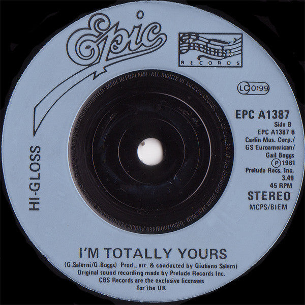 Hi-Gloss : You'll Never Know (7", Single, Inj)
