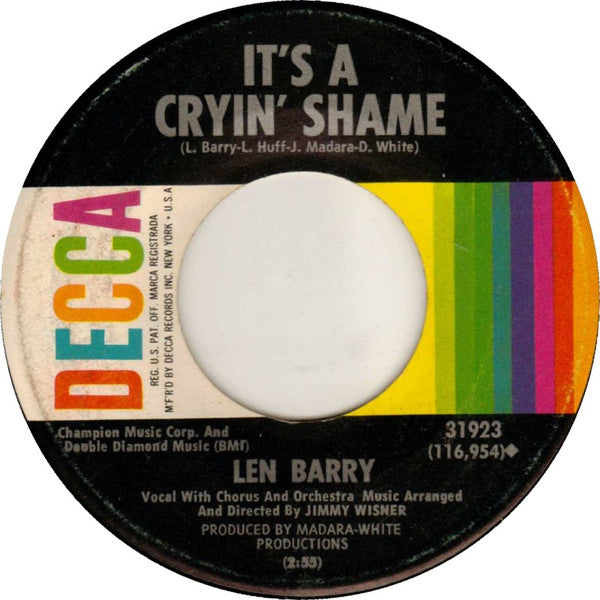 Len Barry : Somewhere (7", Single, Pin)