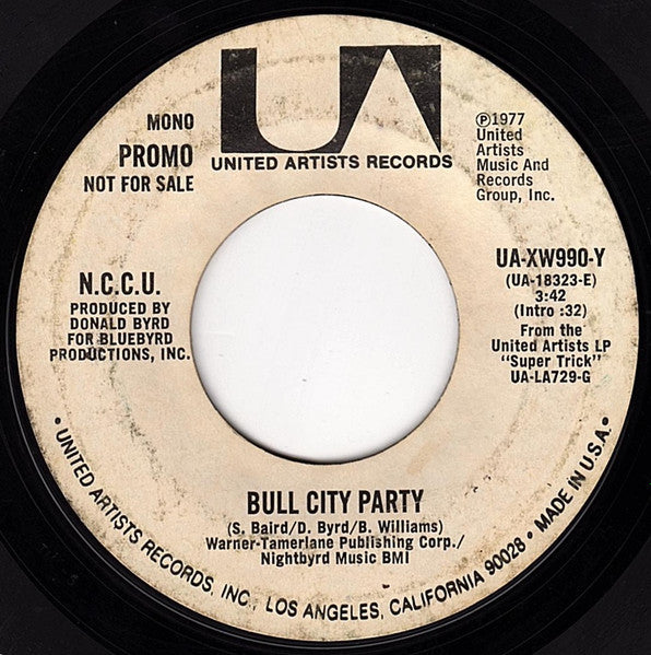 N.C.C.U. : Bull City Party (7", Mono, Promo)