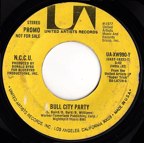 N.C.C.U. : Bull City Party (7", Mono, Promo)