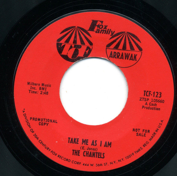 The Chantels : There's No Forgetting You / Take Me As I Am  (7", Promo, Styrene)