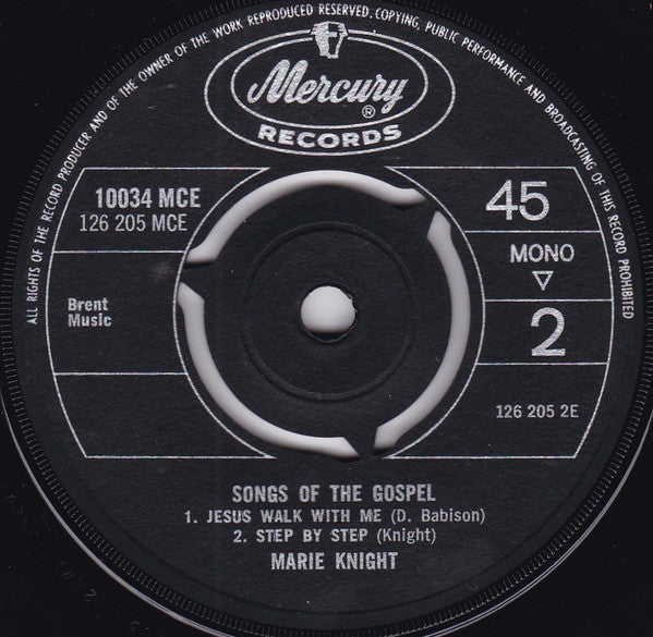 Marie Knight : Songs Of The Gospel (7", EP)