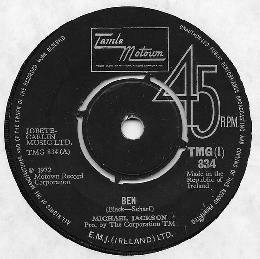 Michael Jackson : Ben (7", Single)