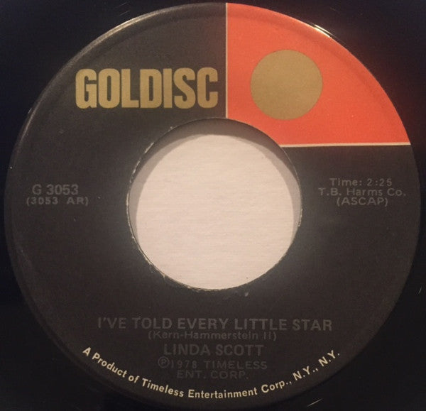 Linda Scott : I've Told Every Little Star / Don't Bet Money Honey (7", RE)