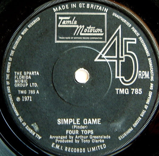 Four Tops : Simple Game (7", Single, Sol)