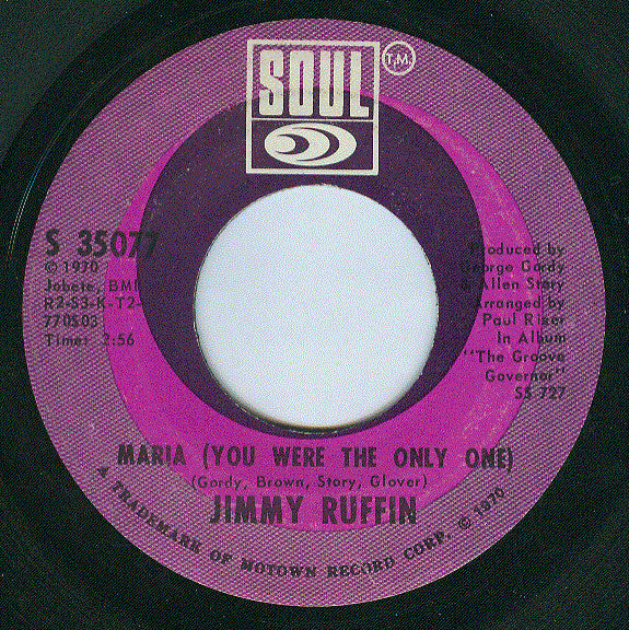 Jimmy Ruffin : Maria (You Were The Only One) (7", Single, 𝓐𝓡𝓟)