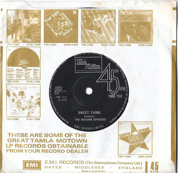 Spinners : It's A Shame  (7", Single, Sol)