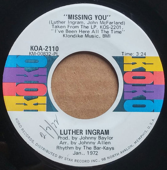 Luther Ingram : Missing You / You Were Made For Me (7", PL )