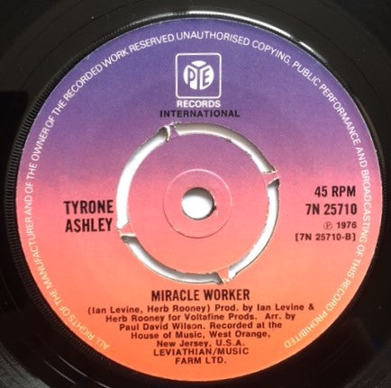 Tyrone Ashley : Nothing Short Of A Miracle (7", Single, Kno)