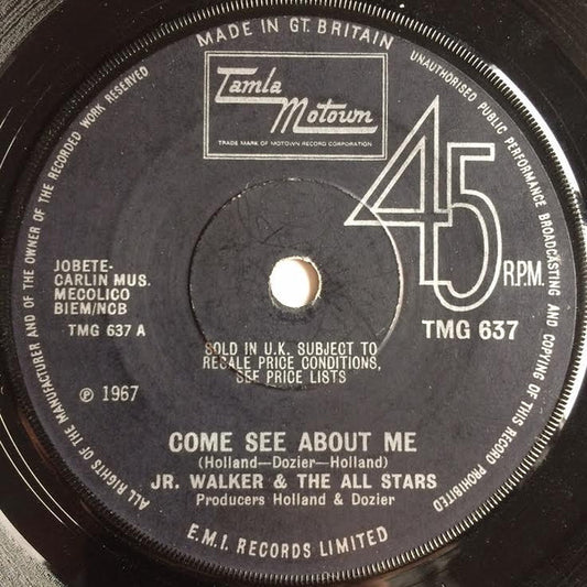 Junior Walker & The All Stars : Come See About Me (7", Sol)