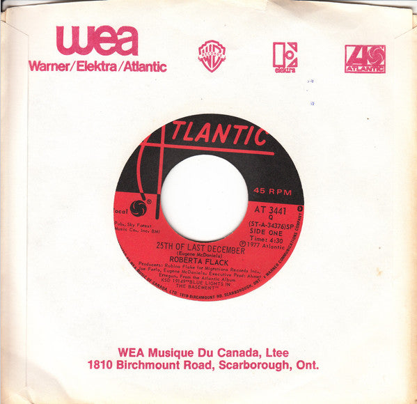 Roberta Flack : 25th Of Last December (7")