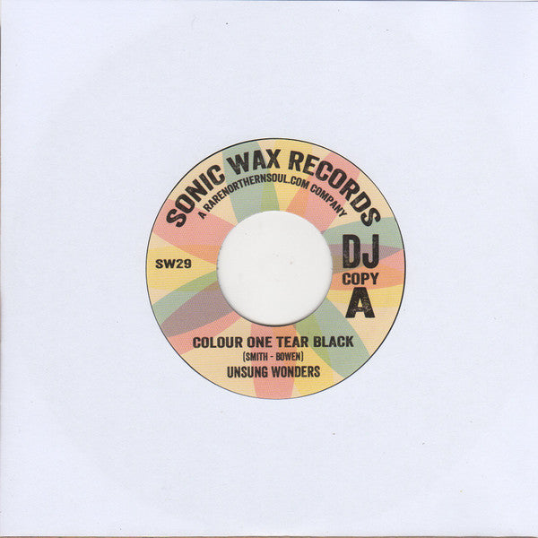 Unsung Wonders / Rice N Peas : Colour One Tear Black / Colour One Tear Black (Version) (7", Promo, DJ )