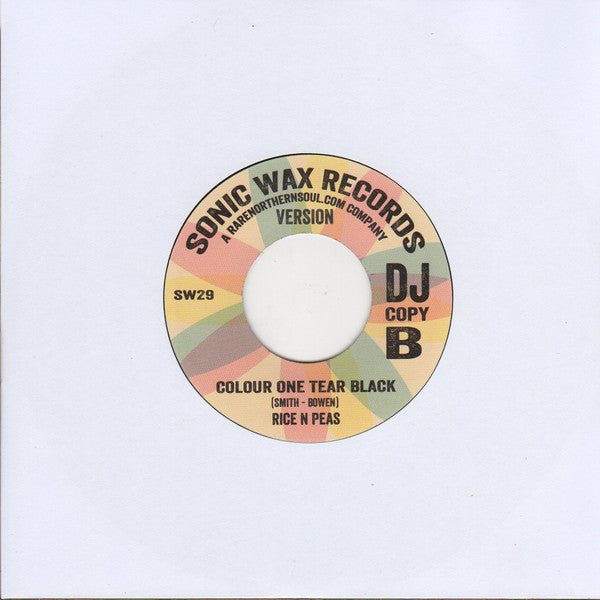 Unsung Wonders / Rice N Peas : Colour One Tear Black / Colour One Tear Black (Version) (7", Promo, DJ )