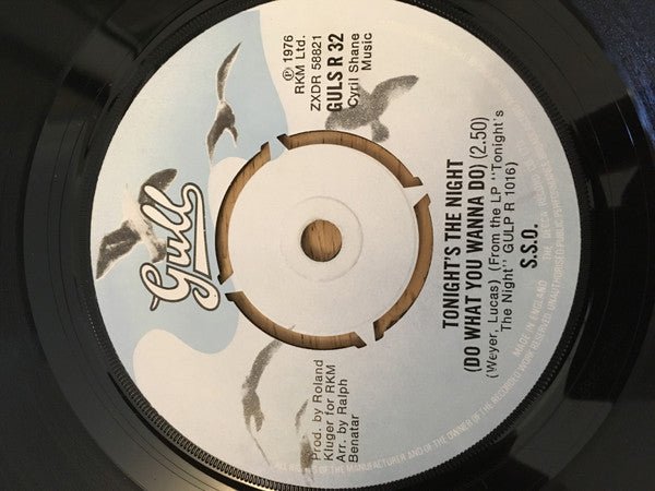 The S.S.O. Orchestra : Tonight's The Night (Do What You Wanna Do) (7", Single)