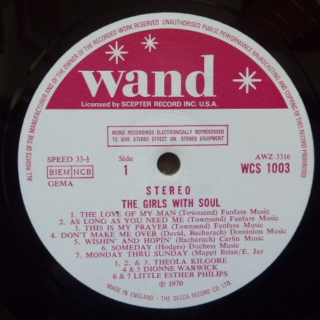 Various : The Girls with Soul (LP, Comp)