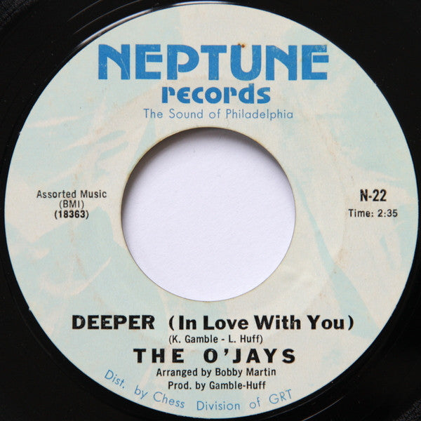 The O'Jays : Deeper (In Love With You) / I've Got The Groove (7", Single, Styrene)