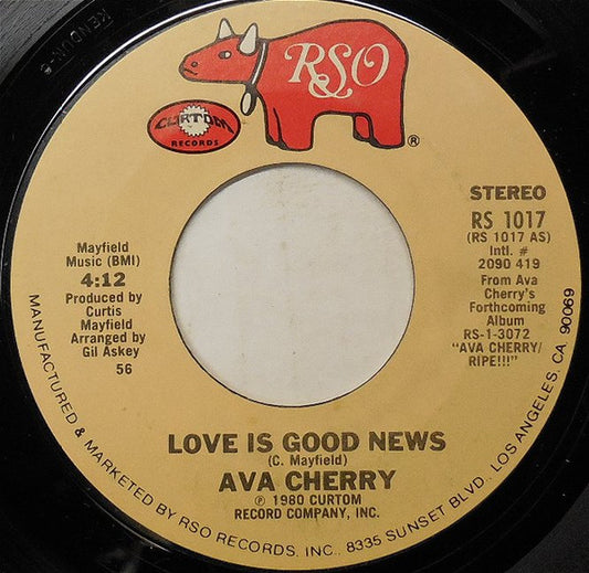 Ava Cherry : Love Is Good News (7", Single)