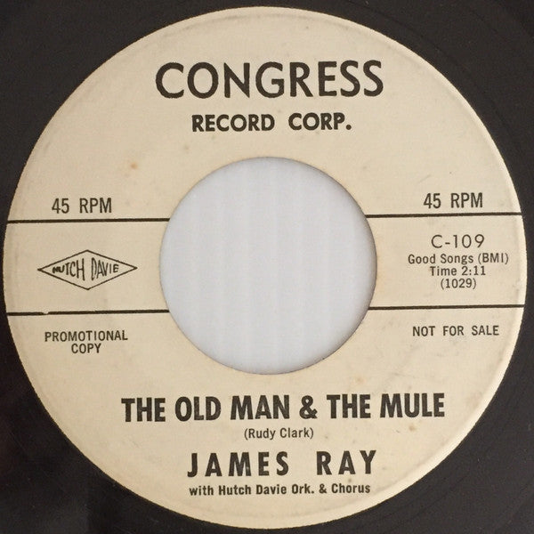 James Ray (2) With Hutch Davie Orchestra & Chorus : Marie / The Old Man And The Mule (7", Single, Promo)