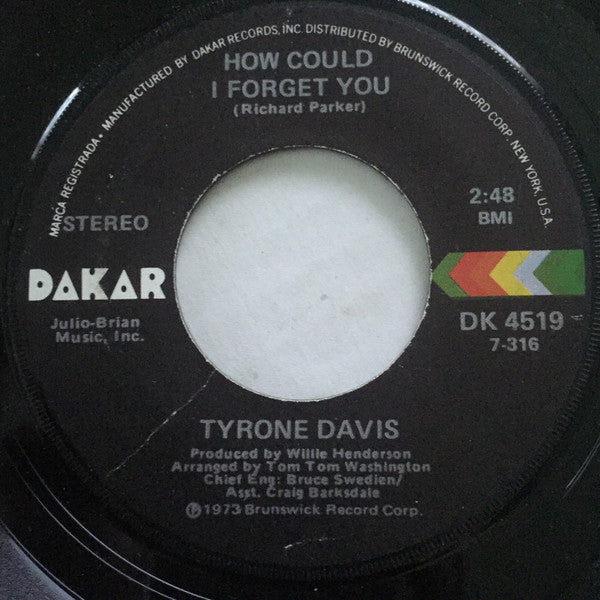 Tyrone Davis : Without You In My Life (7", Single)