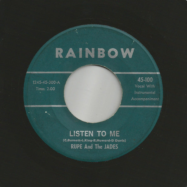 Rupe Howard & The Jades : Listen To Me / A Time For Us (7", Single, Mono)