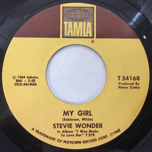 Stevie Wonder : My Girl / You Met Your Match (7", Single, Mono)