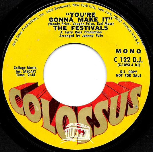 The Festivals : You're Gonna Make It (7", Mono, Promo, Styrene)